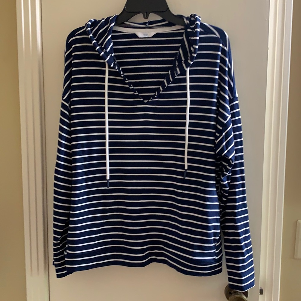 Blue Striped Hoodie